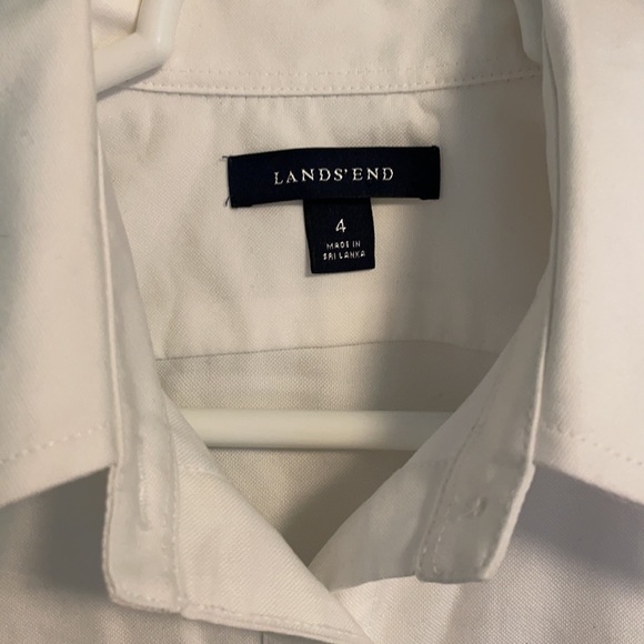 3/$18, 🌼Land’s End classic white button down shirt size 4 - Picture 2 of 8